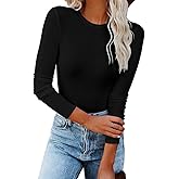 REVETRO Women's Long Sleeve Shirts Fall Crewneck Tshirt Slim Fit Basic Tee Shirt Y2k Going Out Tops…