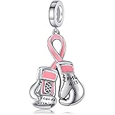 AXOMY Breast Cancer/Cross/Butterfly/Cactus Charms 925 Sterling Silver Charm for Bracelets Awareness Religious Animal Jewelry Gifts for Women Mom Grandma