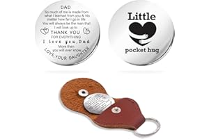 RAOSIME To My Dad Pocket Hug Token Gift, Long Distance Relationship Keepsake Stainless Steel Double Sided，Pocket Hug Token Gift for Dad From Daughter - Thank You For Everything