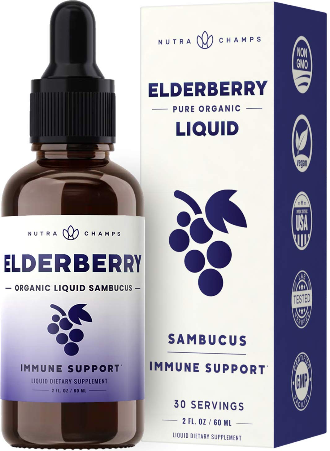 Organic Elderberry Syrup [Double Strength] Liquid Extract for Kids