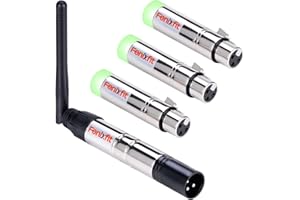 FENIXFIT Wireless DMX512 Transmitter Receiver No Latency DJ 2.4G DMX Wireless 1 Transmitter & 3 Receivers Long Transmission Range DMX Light Controller for LED Stage Disco Lighting
