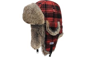 SIOLYAG Winter Trapper Hat,100% Real Rabbit Fur Russian Ushanka Aviator Hunting Ski Hat Winter Hat with Ear Flaps