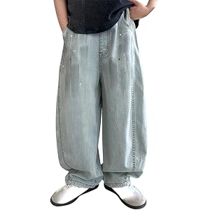 Y2k Baggy Jeans Boys Distressed Washed Denim Pants Classic Retro Streetwear