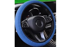 HIFLYER Car Steering Wheel Cover Women & Men, Universal 14.5-15 Inch Steering Wheel Covers, Soft Microfiber Car Wheel Cover Car Stuff Car Accessories Interior (Blue)