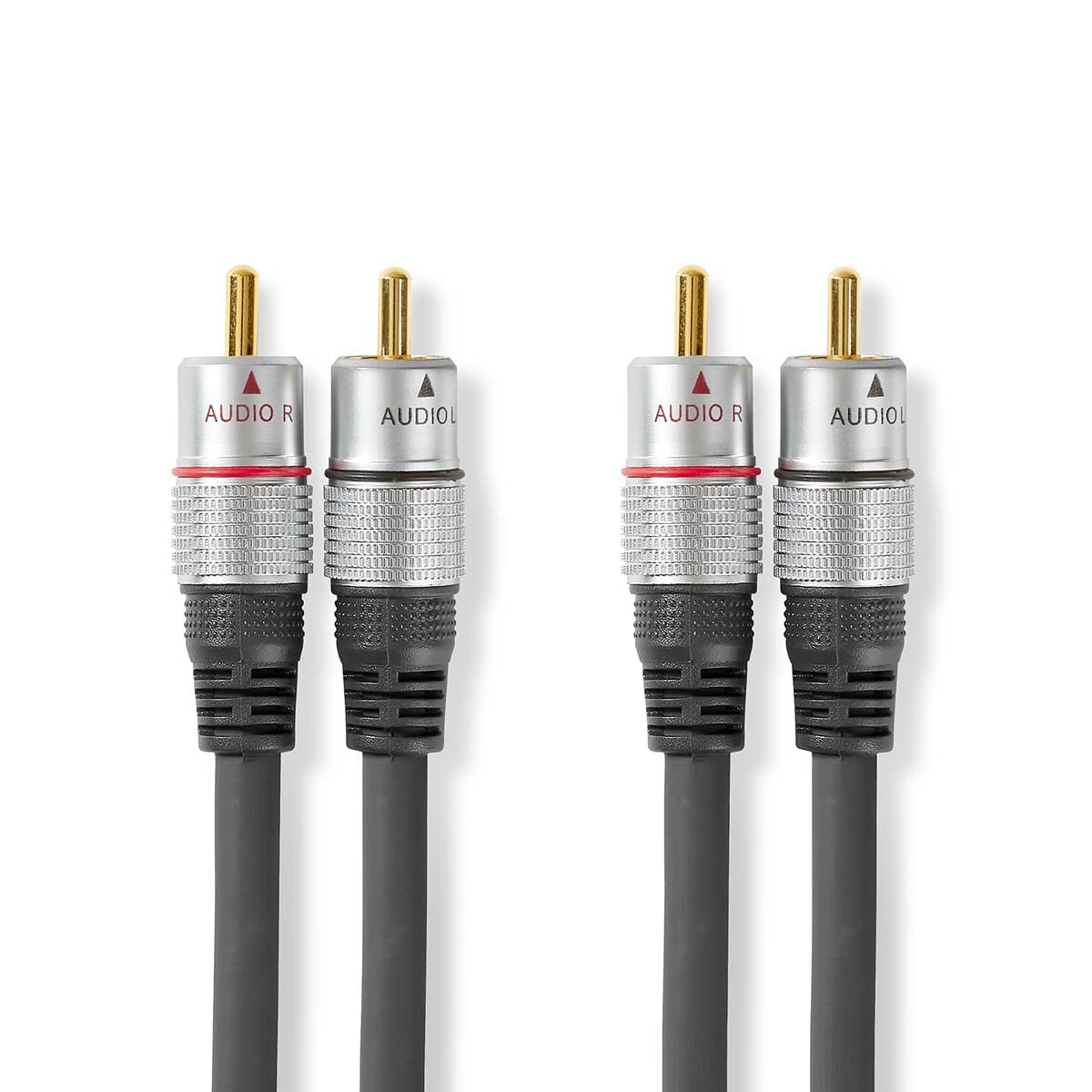 NEDIS - Stereo audio cable - 2 x RCA plug - 2.5 m - anthracite
