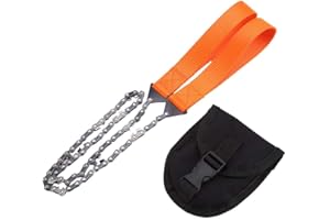 Pocket Chainsaw Portable Handheld Gear Chain Saw Camping Emergency Chainsaw Pocket Hand Tool Pouch with Straps for Wood Cutti