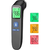 Non-Contact Forehead Thermometer for Adults and Kids, 1 Second Result | Accurate Reading with Large Display, Mute Mode, Memory Recall, Fever Alarm, Easy to use for Home &amp; Hospital