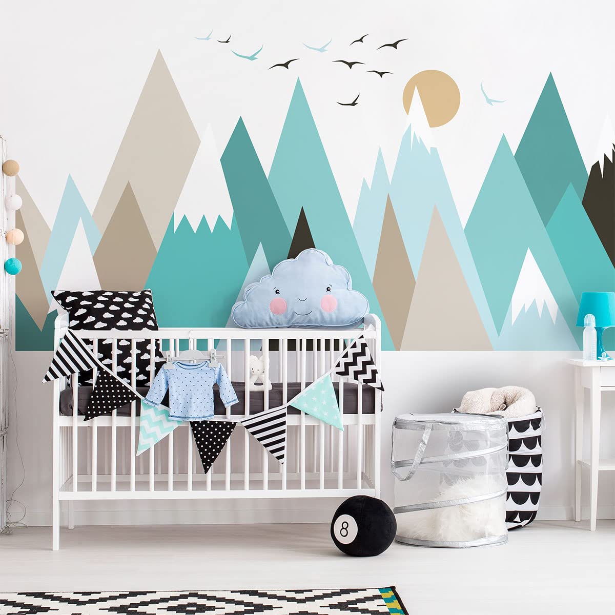 Children's Wall Stickers – Nursery Decoration – Giant Wall Sticker for Children Scandinavian Mountains Guika – 50 x 75 cm