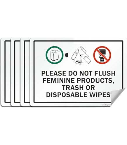 Hinweisschild 'Nur Für Damenhygiene-Abfall' – 75 X 50 Mm, Silberner Vinylaufkleber, A8 Querformat