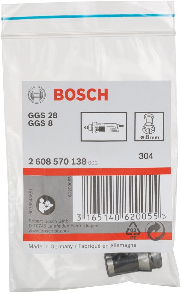 Bosch 2608570138 8 mm Collet without Locking Nut, Black/Silver, 8mm - Image 3