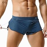 HMRICHNO1 Men's Breathable Active Shorts Workout Gym Athletic Split Sides Trunks Lounge Boxers Underwear Sleep Bottoms