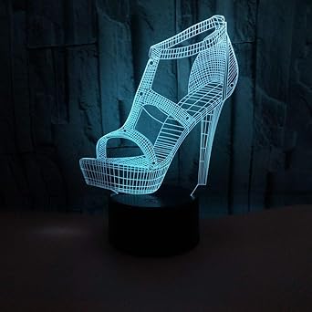 Mddjj Shoes 3d Table Lamp 3d High Heels Night Lights Led Usb 7 Color Changing Touch Base Sensor Desk Lamp As Holiday Gifts Decoracion De Dormitorio Amazon Es Iluminacion