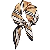PLIPON 100% Mulberry Silk Neck Scarf - 21"x21" Small Printed Square Neckerchief Scarves for Women