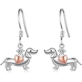 Dachshund/Schnauzer/Corgi/Basset Hound Earrings 925 Sterling Silver Dog Earrings Cute Animal Puppy Dog Jewelry Gifts for Women