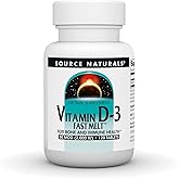 Source Naturals Vitamin D-3 Fast Melt, Supports Bone & Immune Health* - Black Cherry Peach Flavor - 120 Fast Melt Tablets