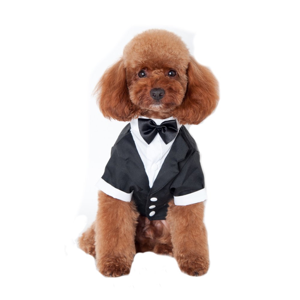 Keysui Black Dog Tuxedo Suit Puppy Wedding Clothes Coat Doggie Costume XX-Large Size