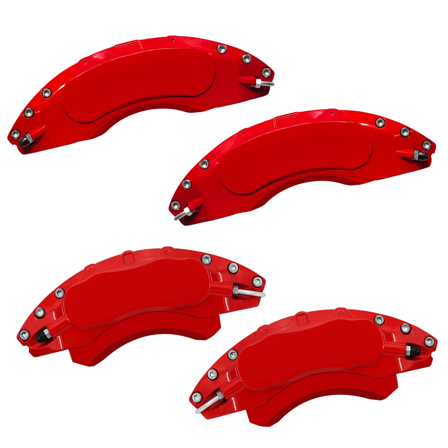 Photo 1 of AOOA Red Aluminum Brake Caliper Covers for Tesla Model S 2017-2021 & Model X 2016-2021, Set of 4, Easy Install, Protective Styling