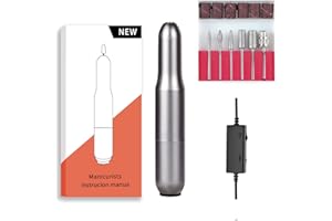 JZY QZN Electric Nail Drill Machine 6 in 1 Kit,Portable Electric Nail File Efile Set for Acrylic Gel Nails, Manicure Pedicure Tool with Nail Drill Bits Sanding Bands Dust Brush