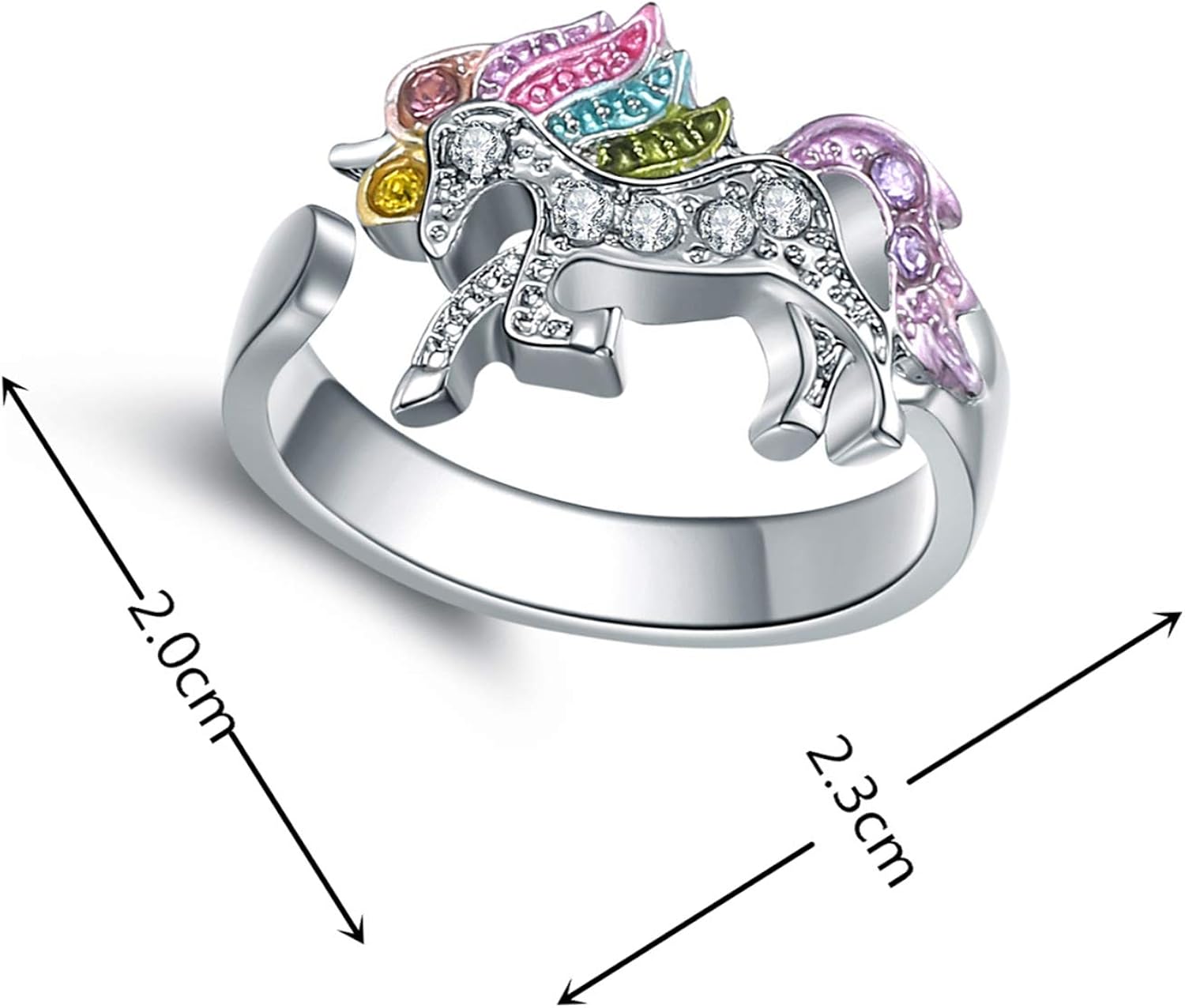 Unicorn Jewelry for Girls Gifts for Granddaughter Adjustable Unicorn Ring Gifts Silver Tone Rainbow Unicorn: Clothing