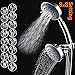 Universal Chrome 8x8 Function Combo Fixed + Hand-held Shower Head w/ 5 ft Hose American Standard ShowerHead, Bracket, Anti-Clogging Nozzles, High/Low Pressure Water Saving Rain Massage Spa