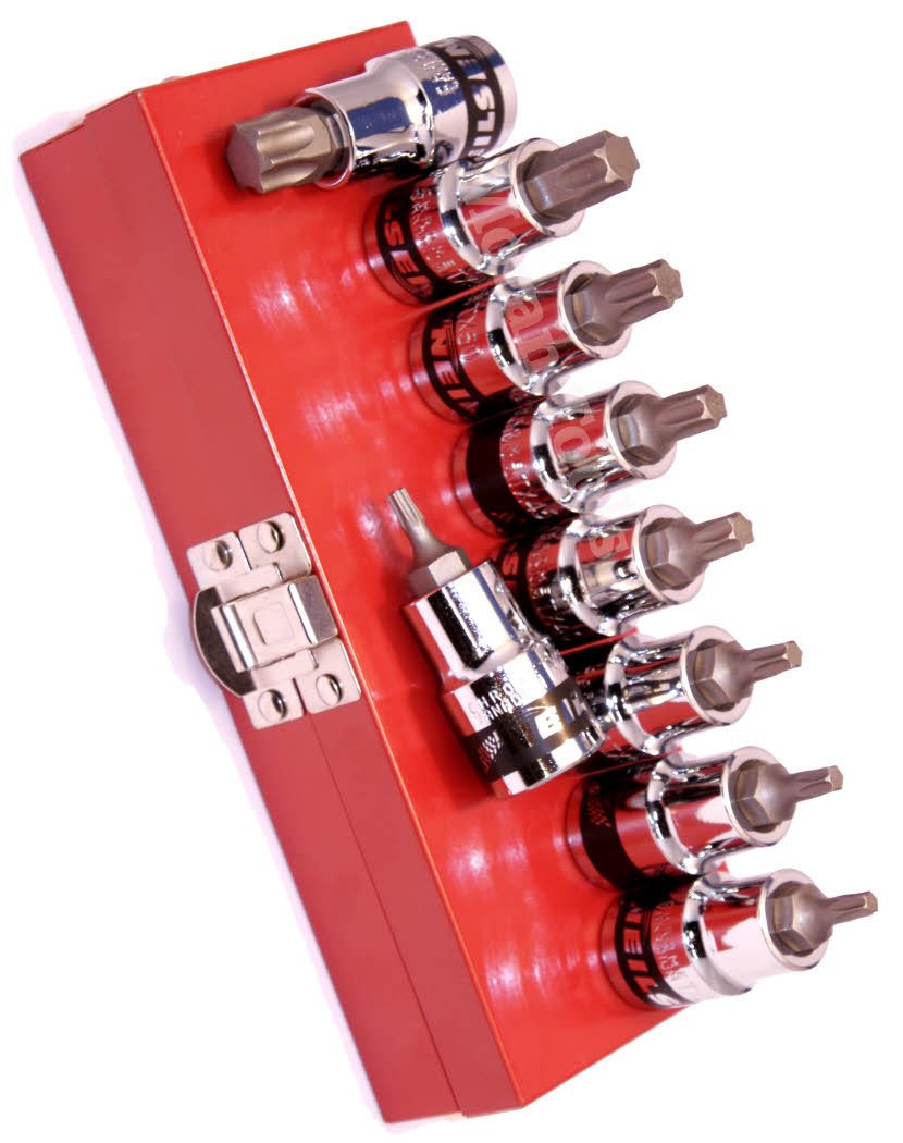 Neilsen CT2562 9pc 1/2in DR Star Plus Bit Set - T20 to T60, Foam Tray for Storage