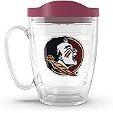 Tervis Florida State Seminoles - Primary Logo Made in USA Double Walled Insulated Tumbler Travel Cup Keeps Drinks Cold & Hot, 16oz Mug with Handle, Classic