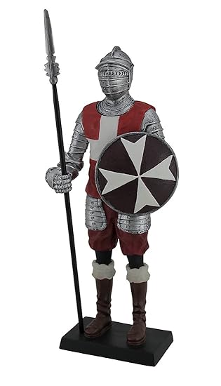 Amazon Resin Statuesマルタのナイトガードholding Pike And Maltese