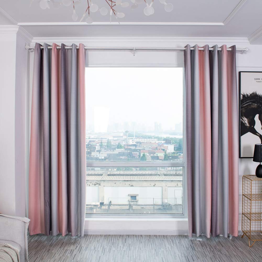 Wifehelper Stripe Gradient Window Curtain Panel Living Room Bedroom Hotel Divider Shade Curtain Window Decorative(#2)