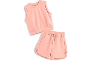 Handfrog Girls 2 Piece Outfits 2025 Trendy Clothes Summer Cute Sleeveless Tops Shorts Clothing Sets Activewear