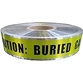 Swanson 1000' Detectable Tape Yellow "Caution: Buried Gas LINE Below" | 5 mil aluminum warning ribbon, rated -60 F to 250 F for marking underground utility trenches, pipes and plumbing, DETB21005