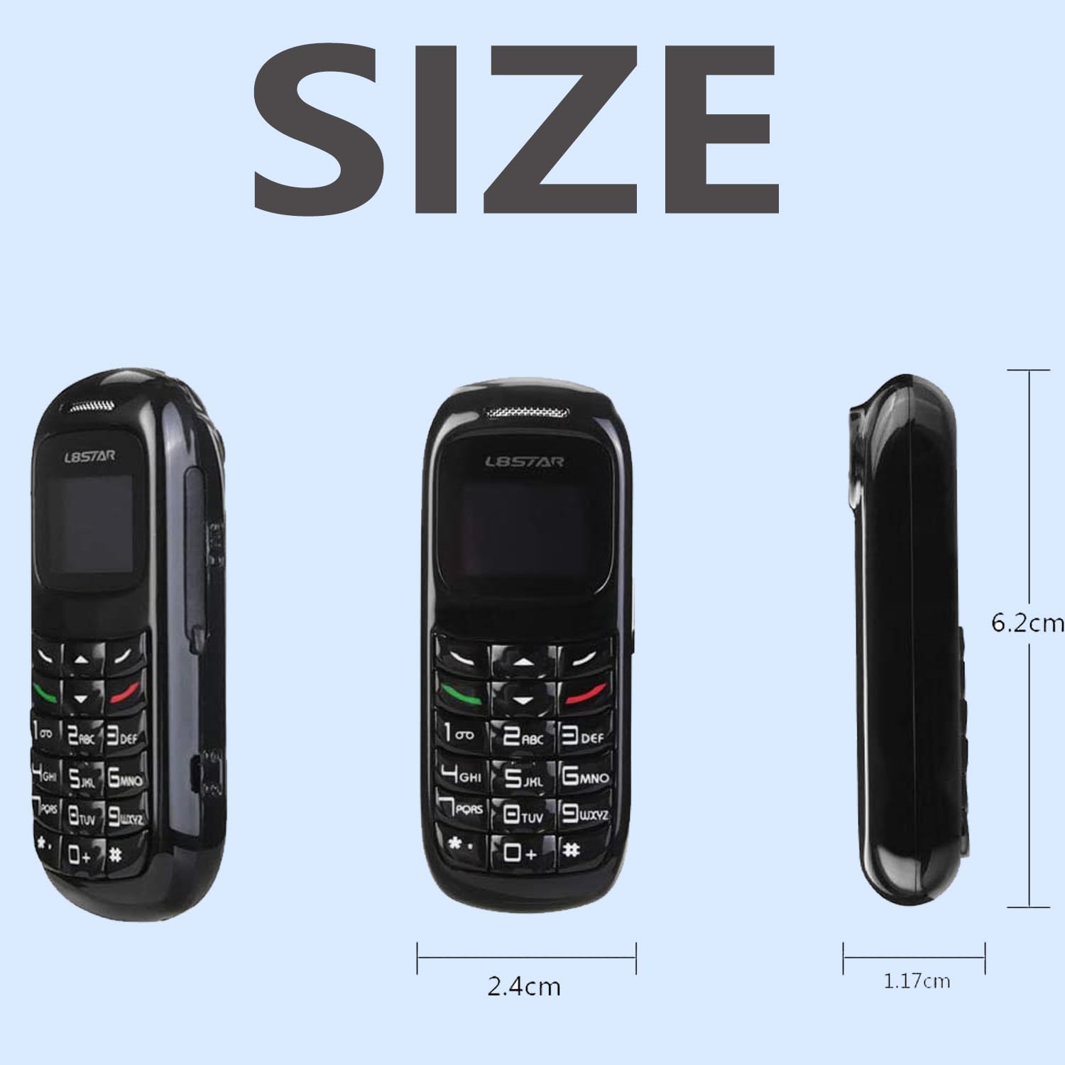Longben Tiny Mini Mobile Phone L8Star BM70 Bluetooth Earphone Dialer/Handset The Smallest Phone Unlocked Weight only 0.58 OZ (Black)