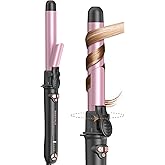 Wavytalk Rotating Curling Iron, Curl Cycle, 1 Inch Automatic Curling Wand for Long Hair, Get Effortless Curls with Self Spinning Barrel up to 430°F with Home Button, Dual Voltage, Rose Gold