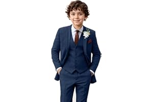 LYOUCI Boy Suit Tweed 3 Pieces Herringbone Slim Fit Formal Stylish Vest Tuxedo Pants Wedding Homecoming Dress wear Set