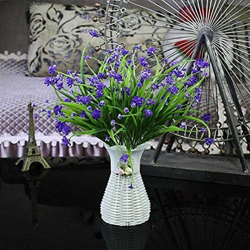 Jhyflower High-end atmospheric bedroom furnishings plastic artificial flowers artificial bouquets of flowers ornaments potted home table tea, light gray 3 blue jasmine B basket