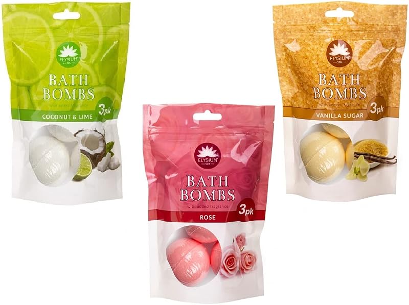 Diva Group Elysium Spa Bath Bombs 24 Pc Set Rose Vanilla Coconut Lime Ocean