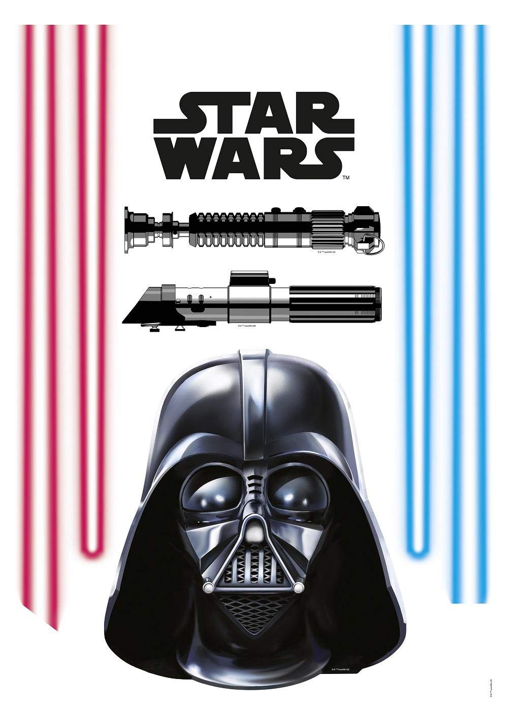 Komar Star Wars Deco Sticker Darth Vader, 50 cm x 70 cm, Wall Tattoo, Mural, Laser Sword, Anakin Skywalker, 14030h