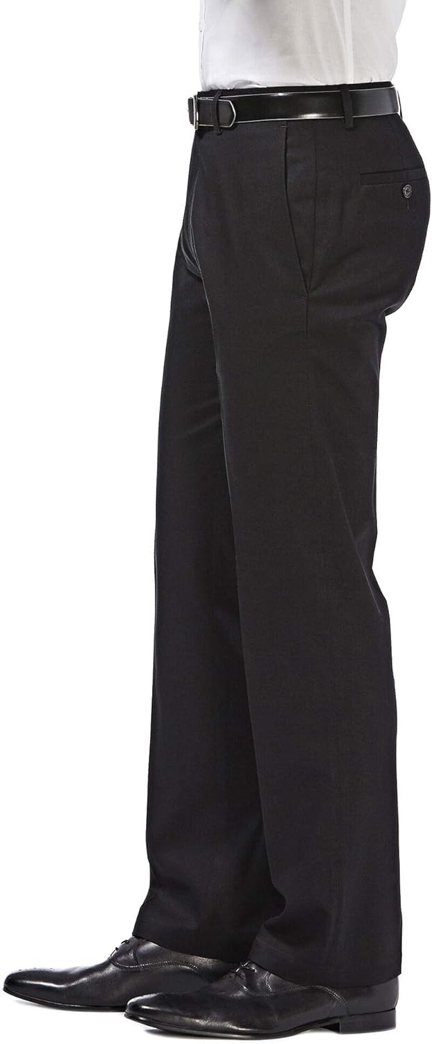Haggar Men's Premium No Iron Khaki Straight Fit Flex Waistband Flat Front Pant at  Men’s Clothing store