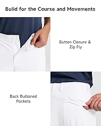 SNOWTEN Mens Golf Pants Classic Fit Stretch Work