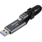 PNY 64GB Duo Link iOS USB 3.0 OTG Flash Drive for iPhone &amp; iPad and Computers - External Mobile Storage for Photos, Videos, and More, Metal Gray