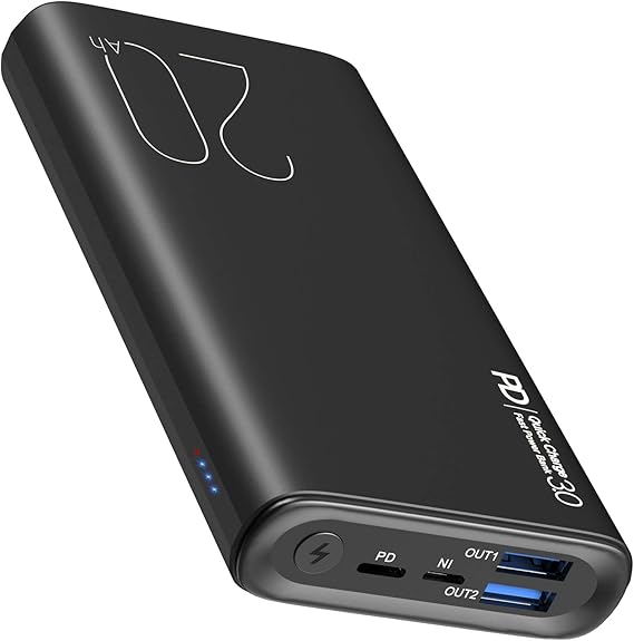 Amazon Com Tozo Pb1 Pd Qc 3 0 Fast Charger 20000mah Ultra High Capacity Portable Power Bank 18w High Speed Charging External Battery Pack With Usb C Input Output For Iphone Samsung Black