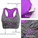 NINE BULL Women's Padded Strappy Activewear Workout Clothes Sport Bra Yoga Black and Purple Medium