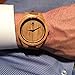Woodgrain Bamboo Wooden Watch with Genuine Brown Cow Leather Strap Quartz Analog Casual Wood Watches