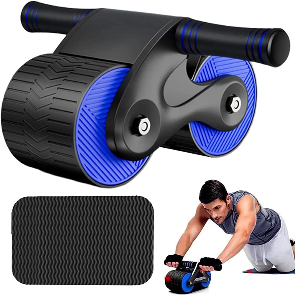 2023 New Aabdominal Wheel, Suithink Blue Automatic Equipment Rebound Abdominal Wheel,Roller Domestic Abdominal Exerciser Ab Wheels with Knee Mat Home Fitness