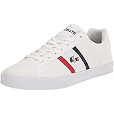 Lacoste Men's Lerond Sneaker, White/Navy/Red, 10