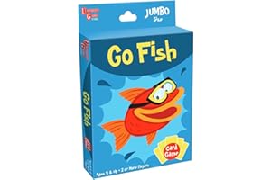University Games Go Fish Card Game - Jumbo Size, Colorful Animal Cards for Kids Ages 4 and Up, Fun Family and Educational Game