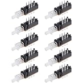 uxcell Push Button Switch, DPDT 6 Pin 1 Position Self-Locking Black 10pcs