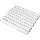 SSWBasics Foam Ring Holder - White Faux Leather, Small Continuous Slot, Holds Up to 52 Rings, 7-3/4"L x 6-3/4"W x 3/4" H