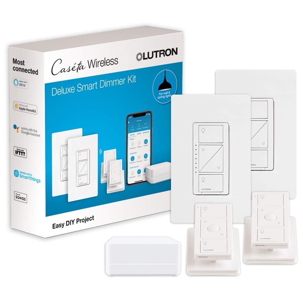 Lutron Caseta Wireless Smart Light Dimmer Switch (2 Count) Starter Kit