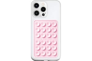 PKYAA Anteel Silicone Suction Phone Case Adhesive Mount, Upgraded Super Strong Grip, Durable, Easy to Use, Hands-Free Sticky Phone Holder for Selfies, Tiktok Videos, 2.56"x3.94" (Light Pink)