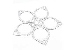 Exhaust Gasket, 5Pcs 3'' Ceramic Exhaust Pipe Metal Gasket with Reinforced Ring 3in 76mm Downpipe